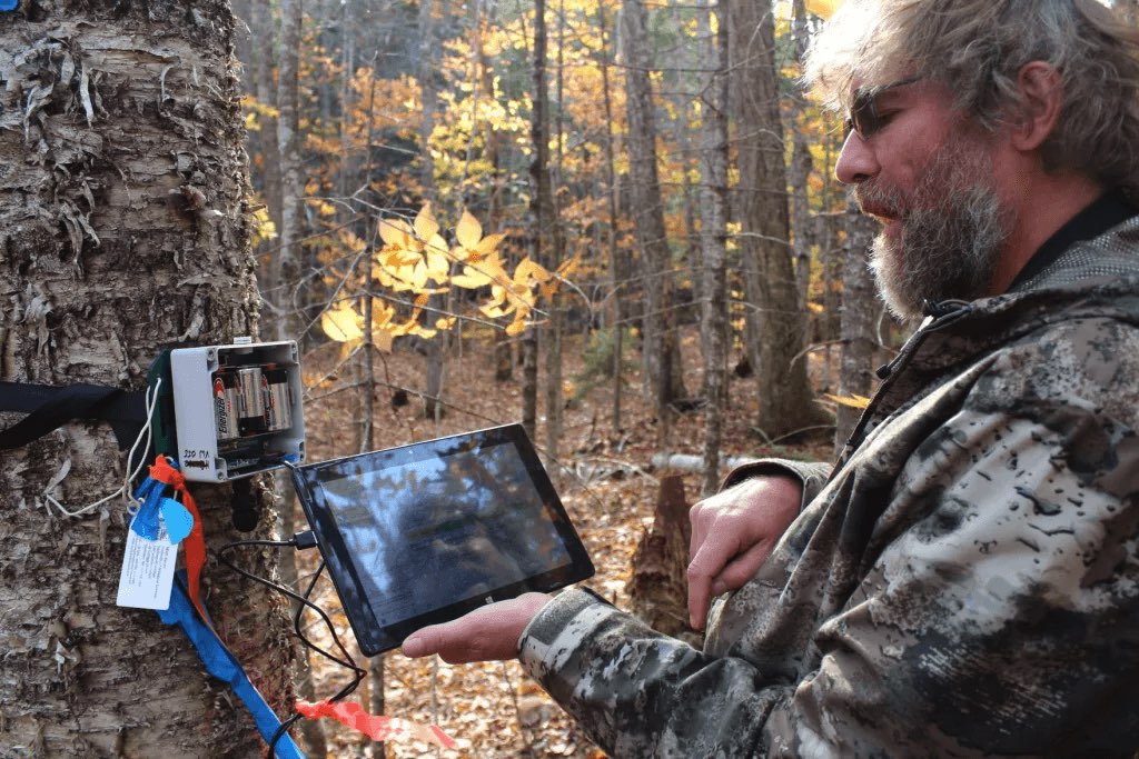 scientist programming a sound recorder